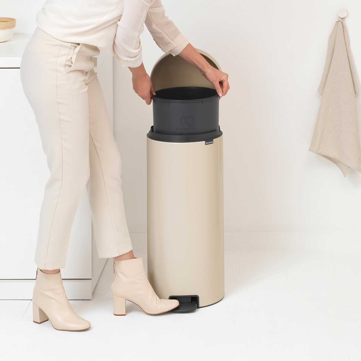 NewIcon a pedale 30 L Soft Beige | Pattumiera — foto 5